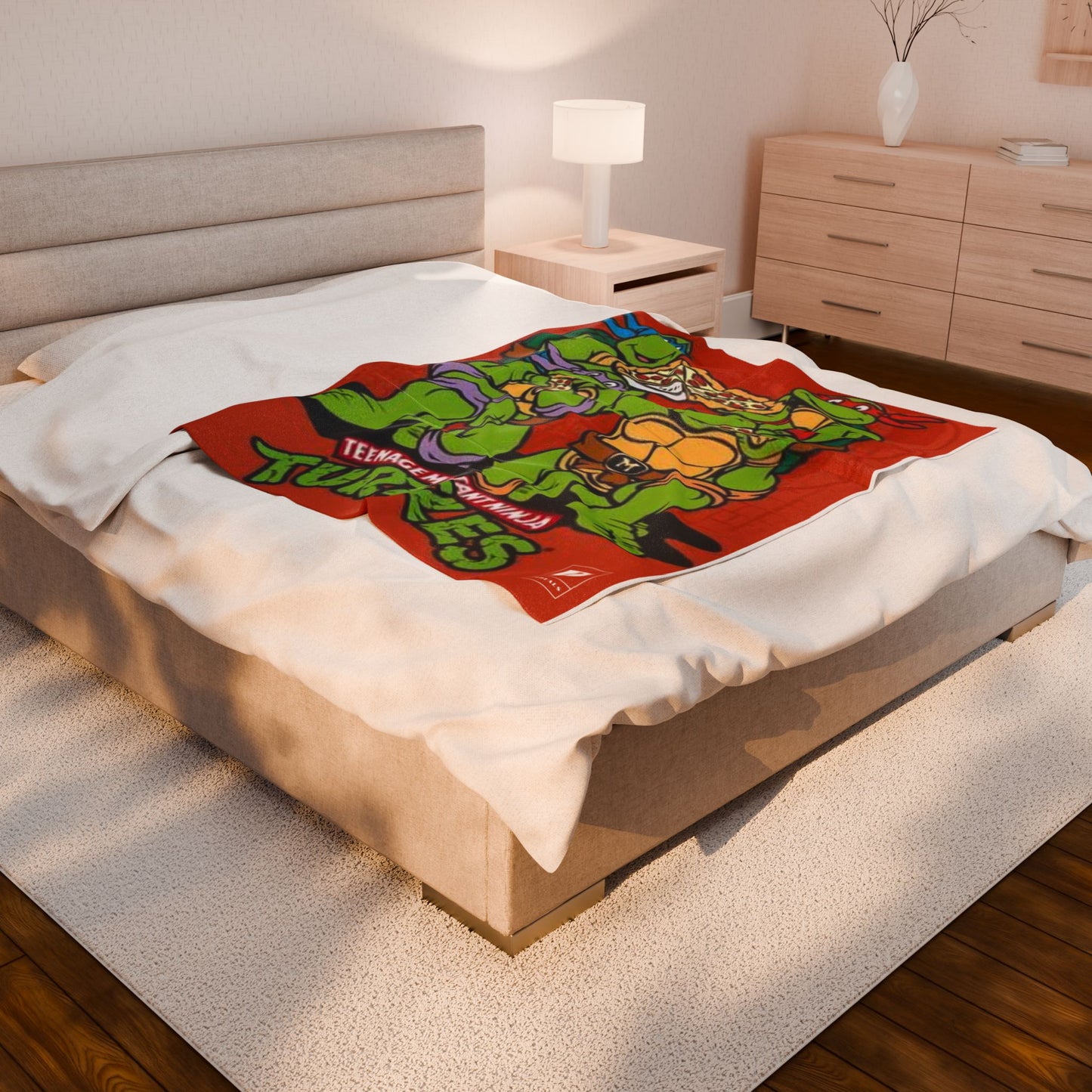 Teenage Mutant Ninja Turtles Velveteen Plush Blanket - Cozy Cartoon Throw